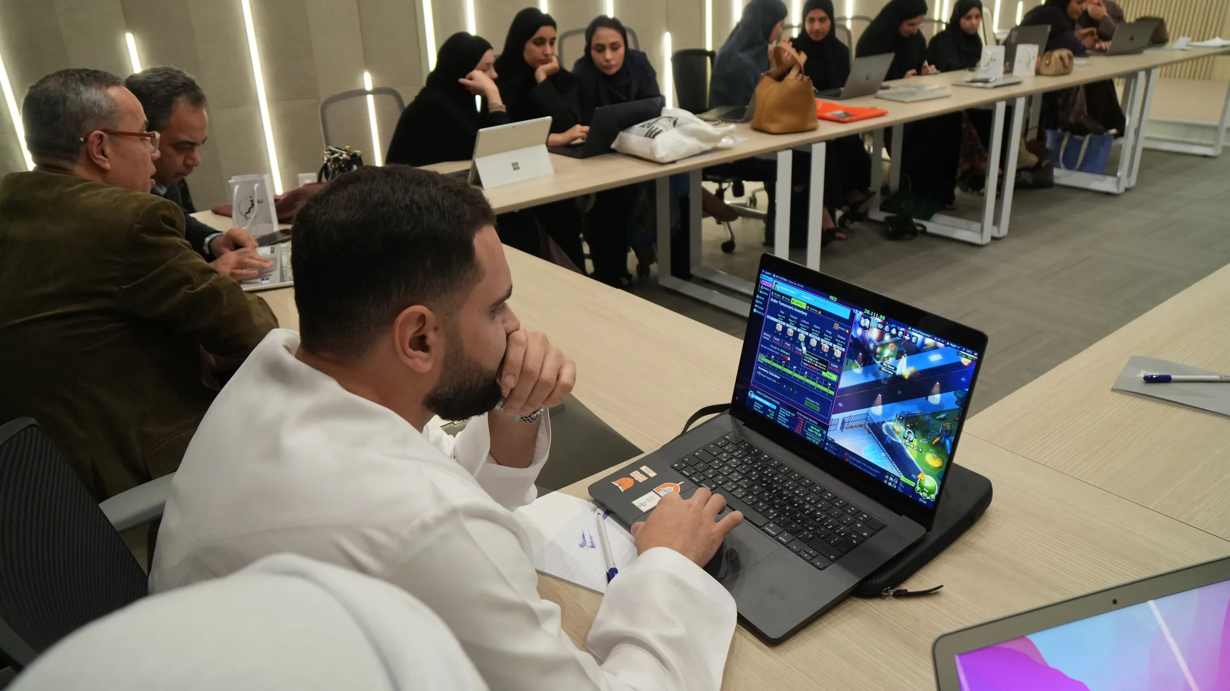 University of Sharjah students using Business Heroes during a classroom session